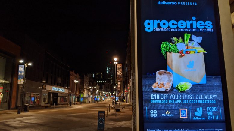 Illuminated sign in Leeds