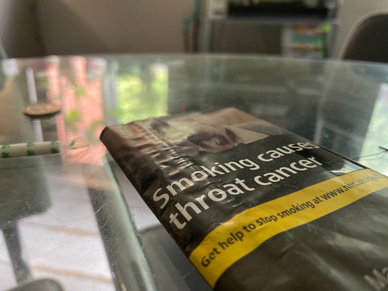 Tobacco Pouch on a table