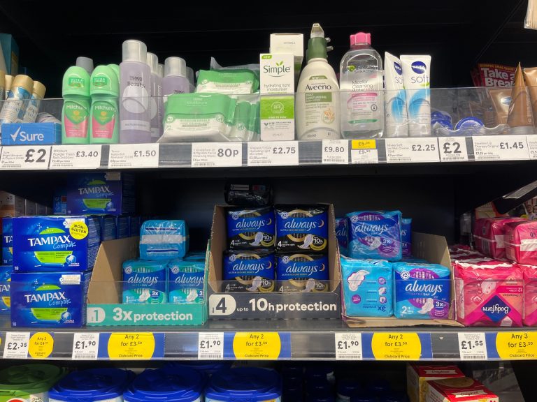 Sanitary products in Tesco