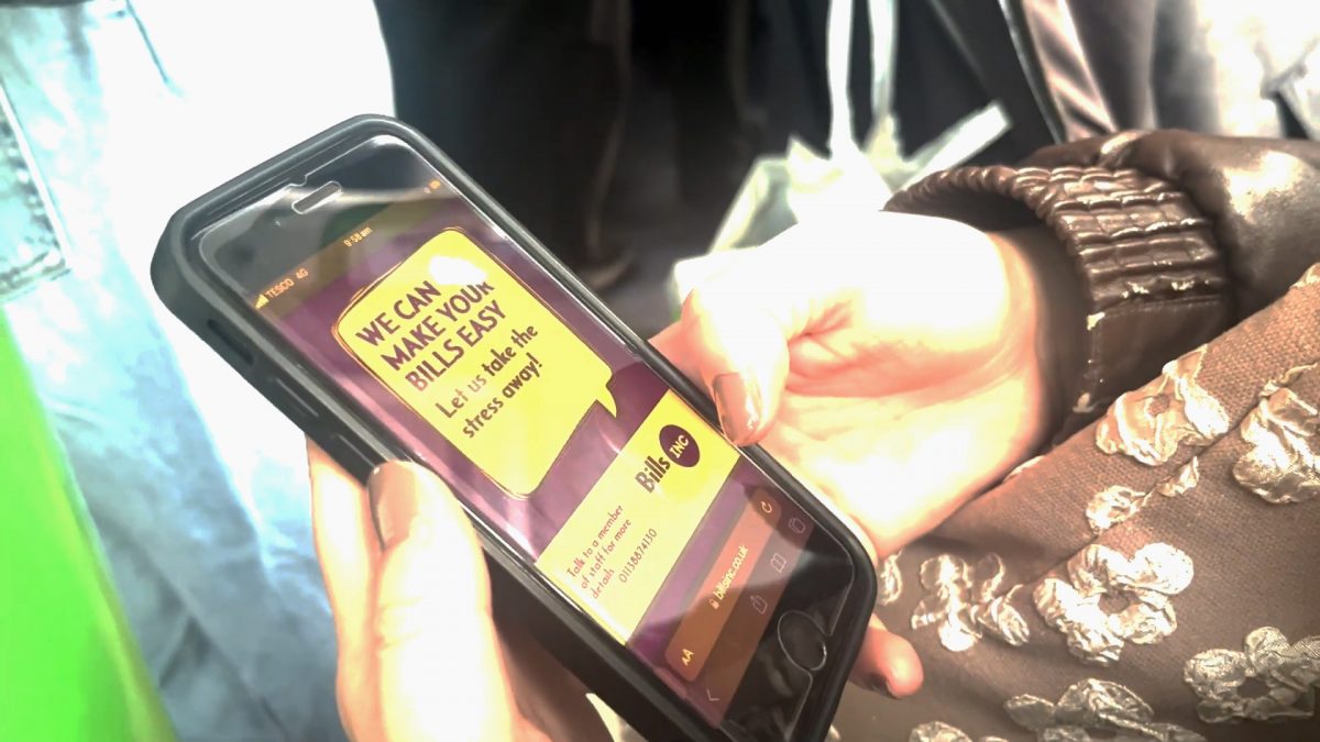 A phone with information about bills support