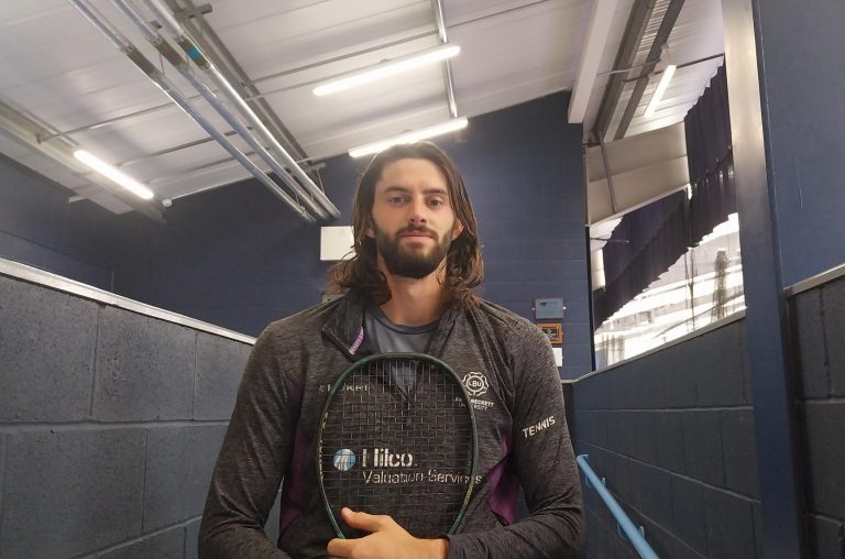 Vassili Psaltopoulos with his tennis racket