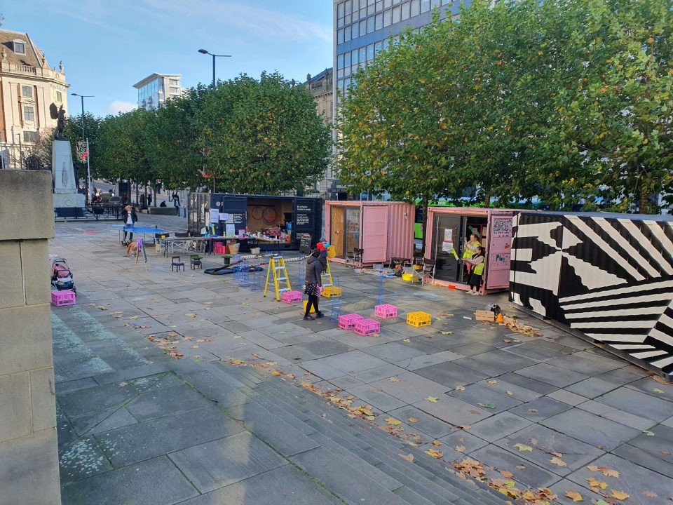 Outside Leeds Art Gallery