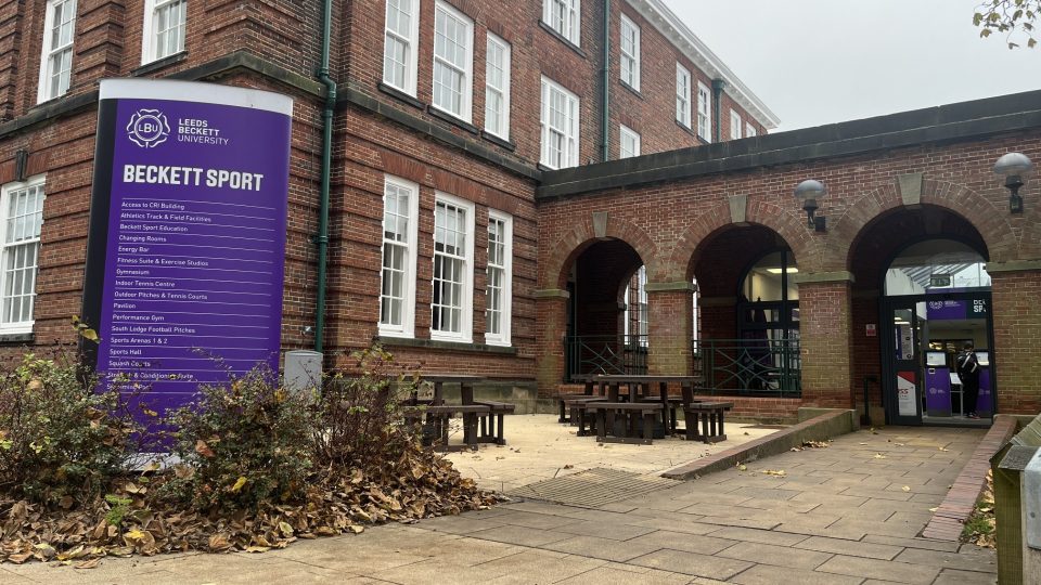 Front of sports area of Headingley Campus