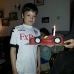 James celebrating his birthday with a Fulham shirt