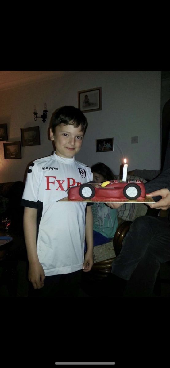 James celebrating his birthday with a Fulham shirt