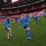 Halifax Women warming up in Nottingham Forest grounds