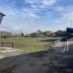 Farsley Celtic's home stadium, The Citadel, with a pitch unfit for use.