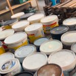 lots of paint drums lined up