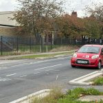 Police car stationed outside of Leeds synagogue