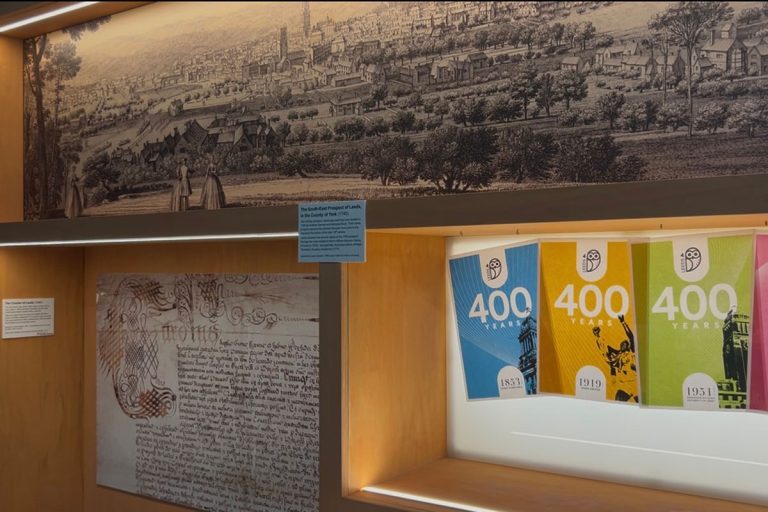 400 years of Leeds shown in the city librarys exhibition.