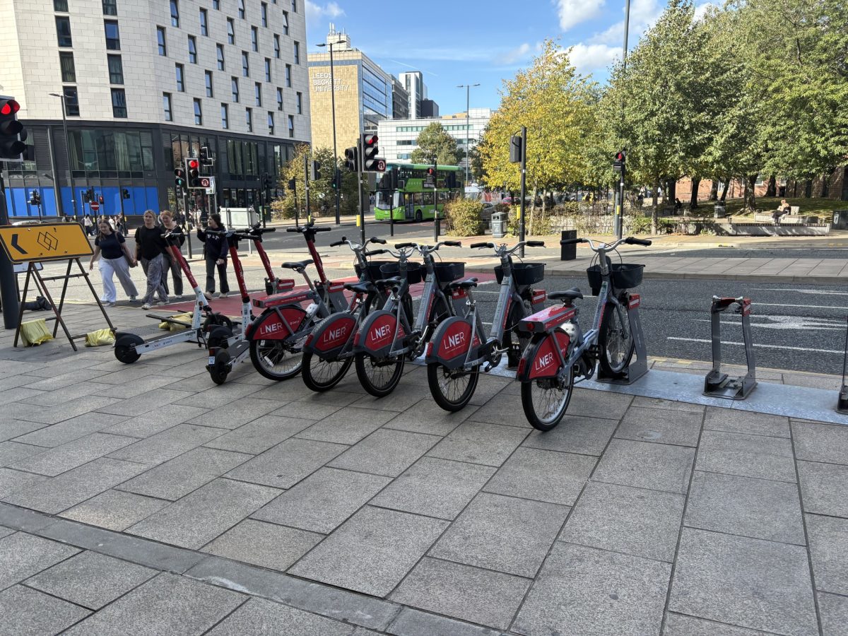 Bikes in a row locked up