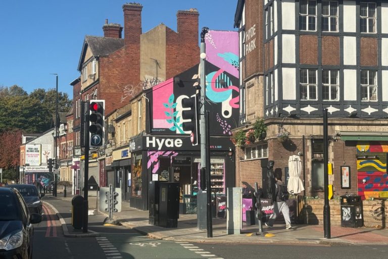picture of a cafe on a high street