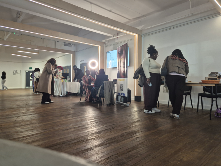 People looking around inside of Afro Trends Pop Up store
