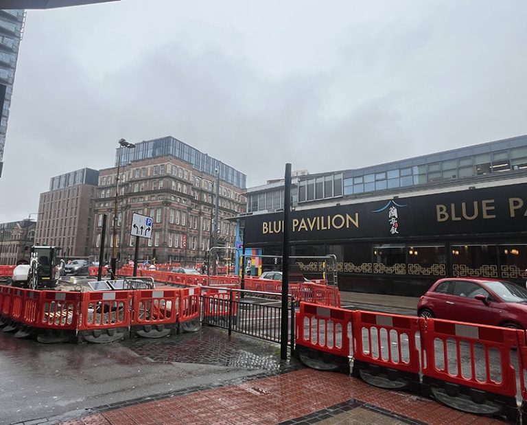Roadworks on Merrion street